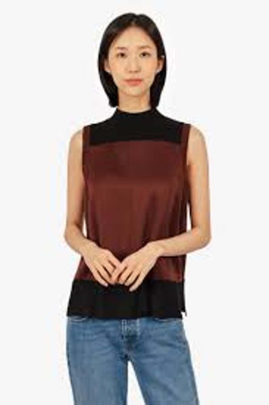 Rag & Bone Vivienne Merino Wool Sleeveless Blouse Mock Neck Women XS